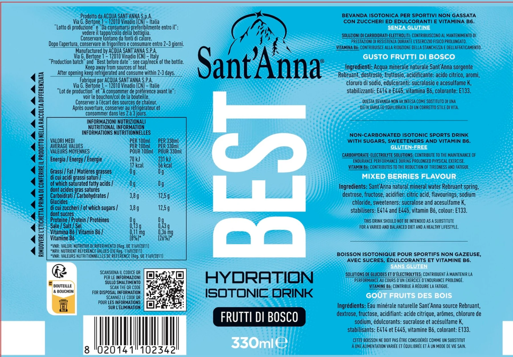 Sviluppo grafico originale dell’etichetta BEST Frutti di Bosco