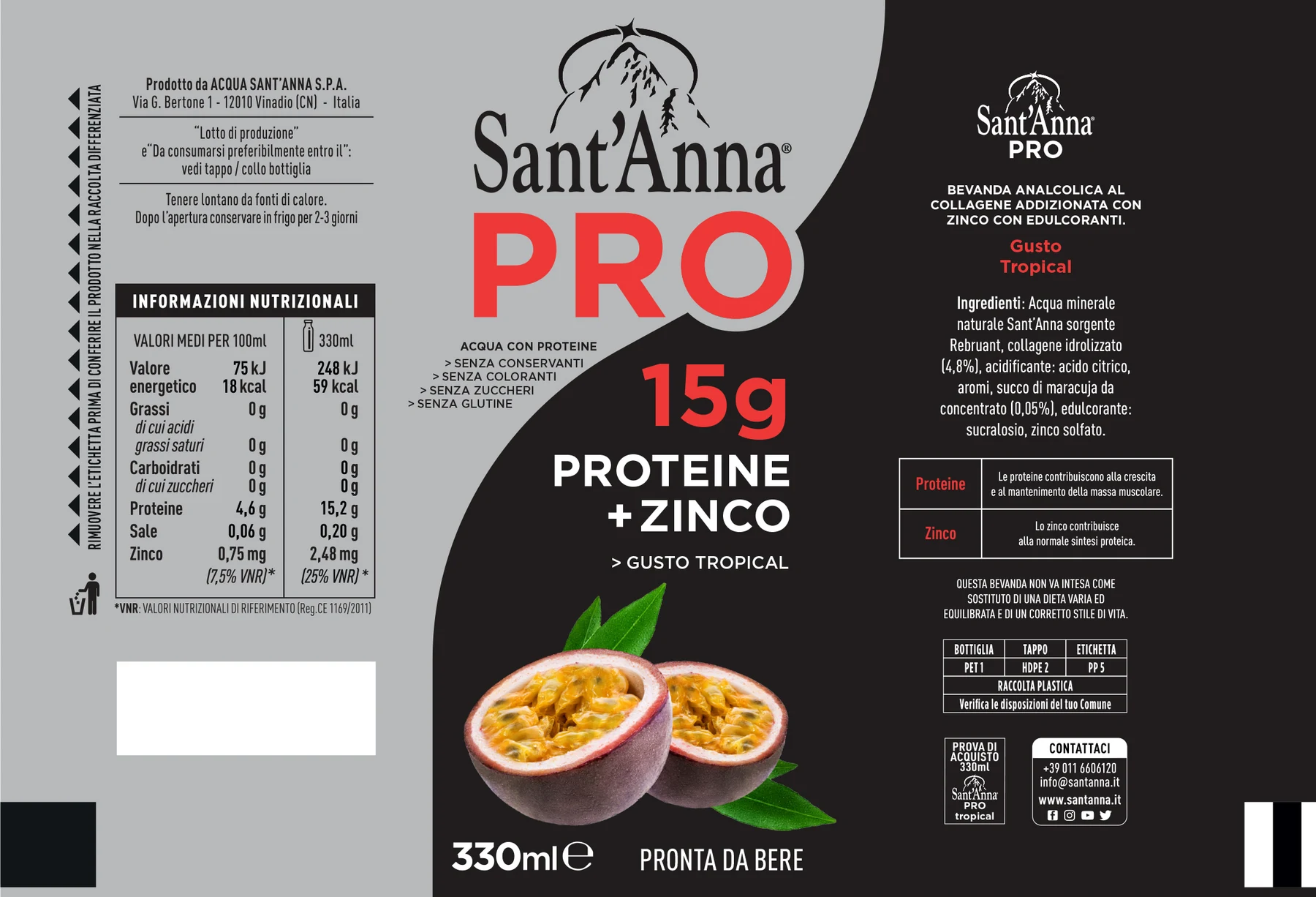 Sviluppo grafico originale dell’etichetta PRO Tropical